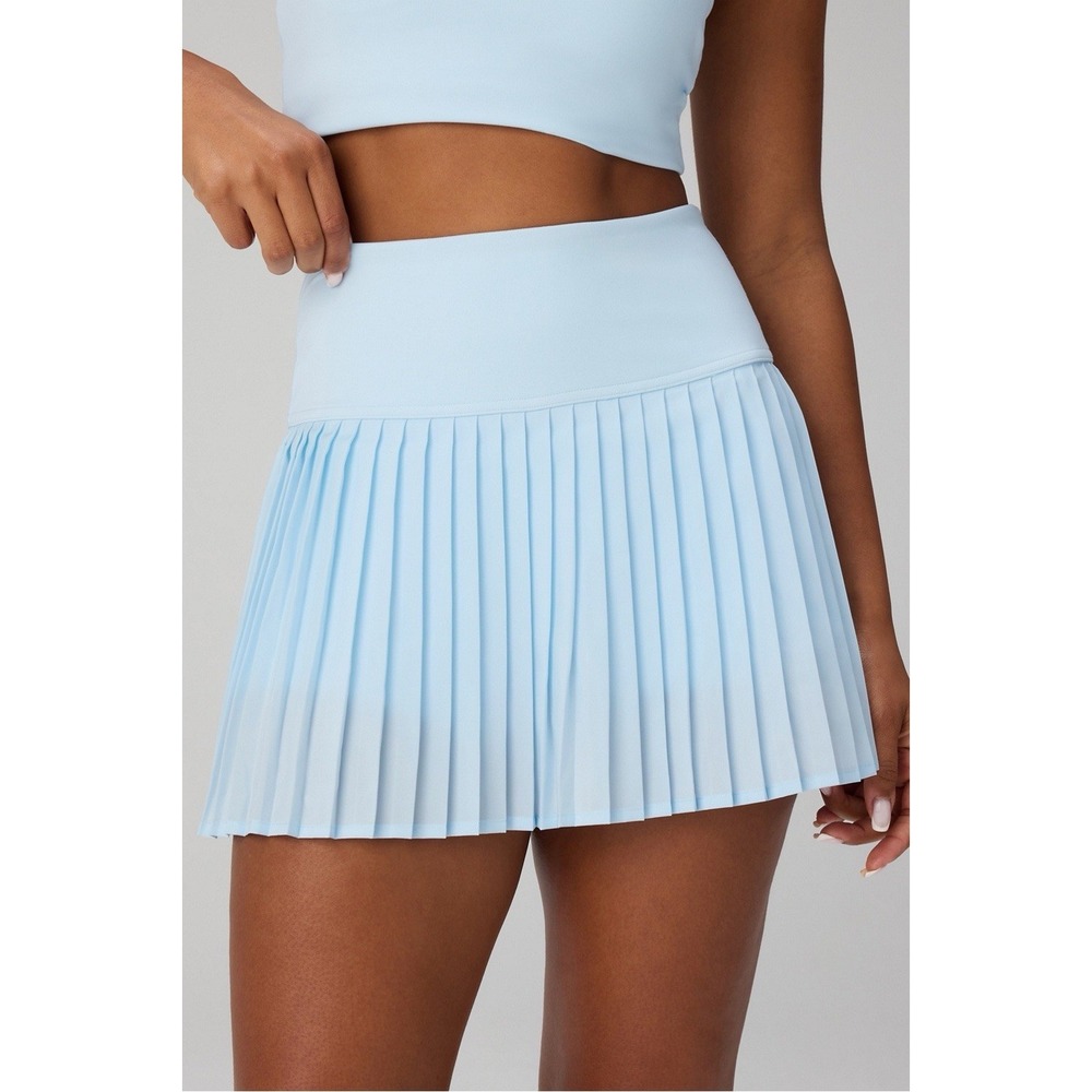 Fabletics Hot Shot Pleated Skirt Ultra Mini Iced Out Blue Sz M Tennis Skort NEW